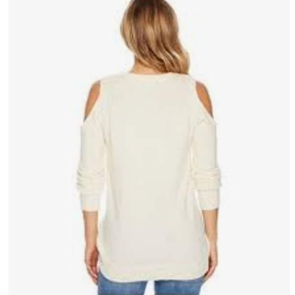Kensie Warm Touch Cold Shoulder Sweater Off White - Picture 2 of 4
